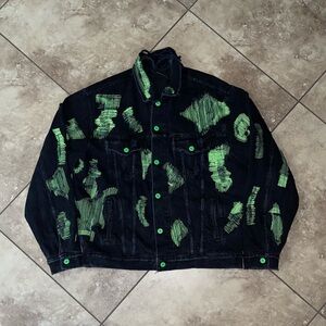 Endless Denim Black Distressed Jacket Size Large